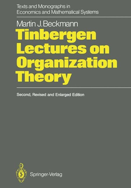 Couverture_Tinbergen Lectures on Organization Theory