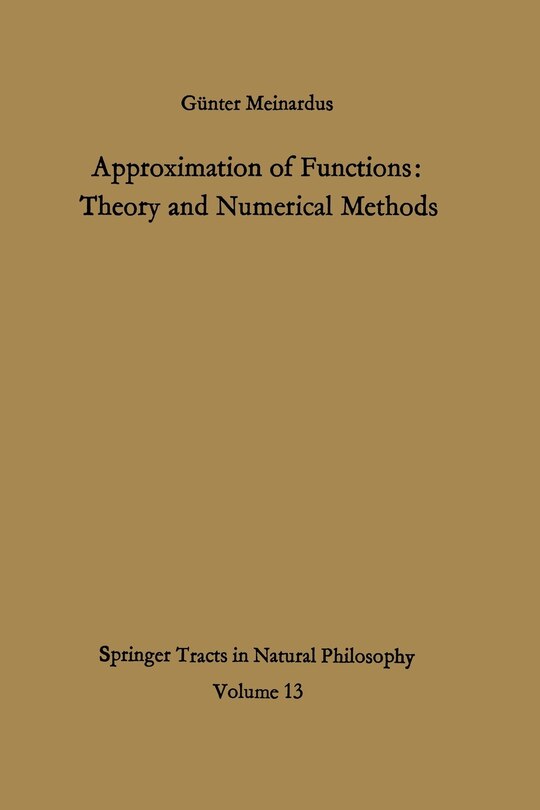 Front cover_Approximation of Functions: Theory and Numerical Methods