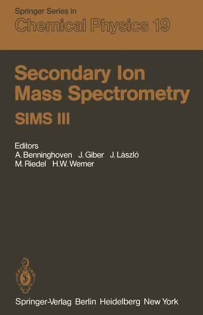 Couverture_Secondary Ion Mass Spectrometry SIMS III