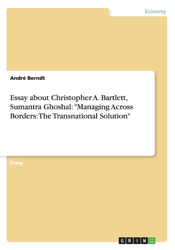 Couverture_Essay about Christopher A. Bartlett, Sumantra Ghoshal