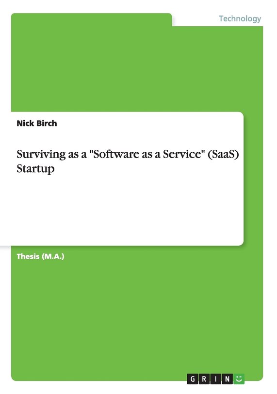 Couverture_Surviving as a Software as a Service (SaaS) Startup