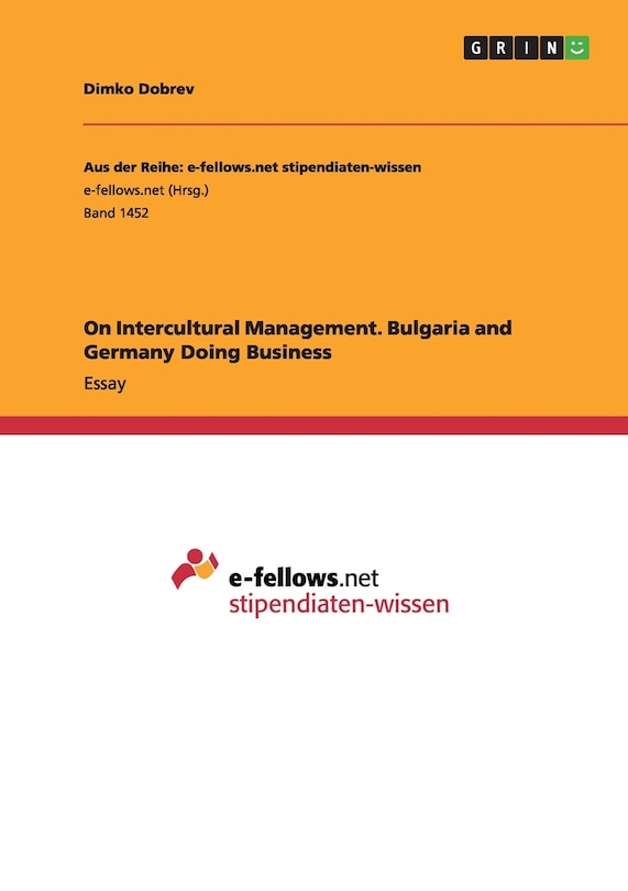 Front cover_On Intercultural Management. Bulgaria and Germany Doing Business