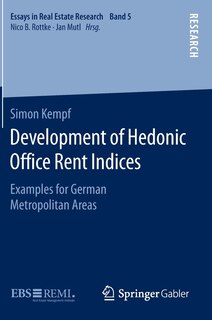 Couverture_Development Of Hedonic Ofi Ce Rent Indices