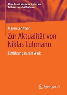 Front cover_Zur Aktualität Von Niklas Luhmann