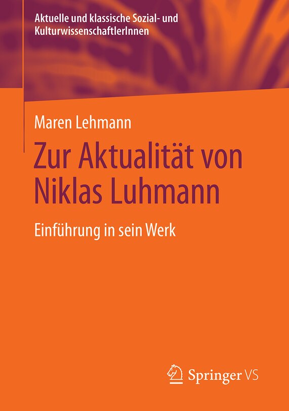 Front cover_Zur Aktualität Von Niklas Luhmann