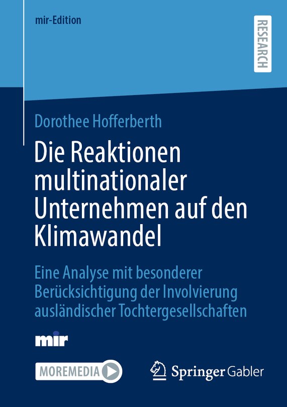 Front cover_Die Reaktionen Multinationaler Unternehmen Auf Den Klimawandel