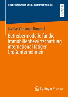 Front cover_Betreibermodelle Für Die Immobilienbewirtschaftung International Tätiger Großunternehmen