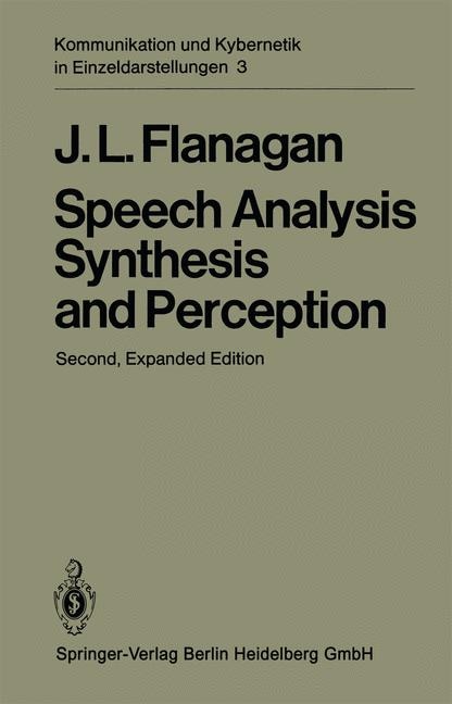 Couverture_Speech Analysis Synthesis and Perception