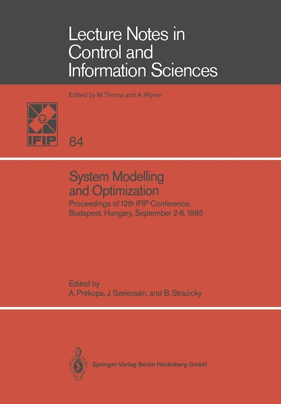 Front cover_System Modelling and Optimization