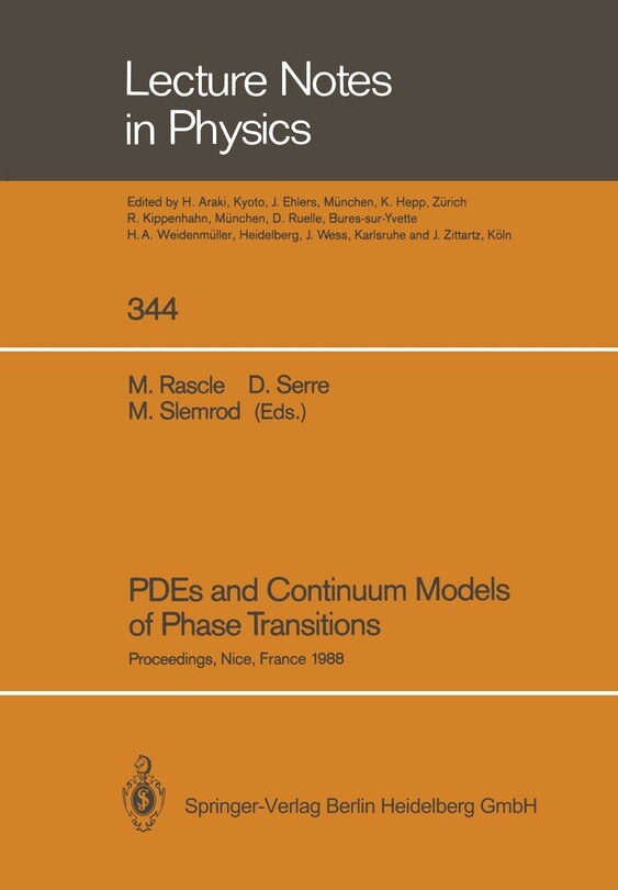 Couverture_PDEs and Continuum Models of Phase Transitions