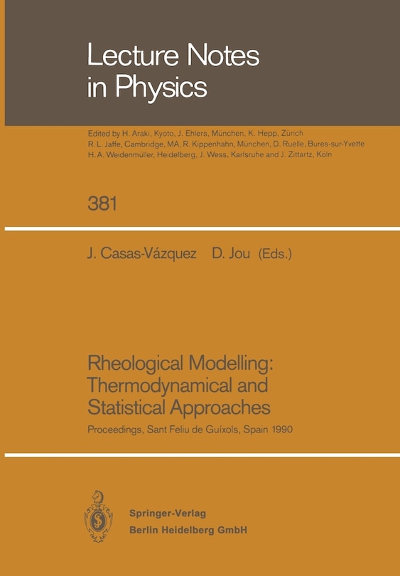 Front cover_Rheological Modelling: Thermodynamical and Statistical Approaches