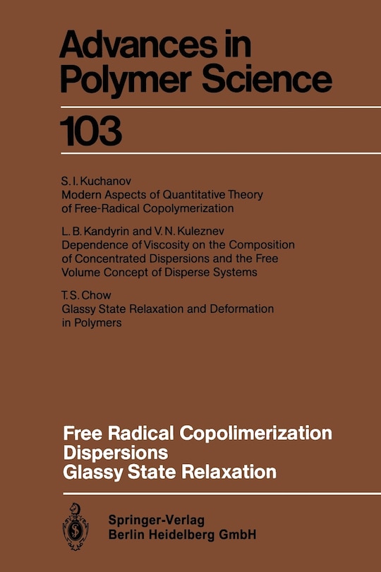 Couverture_Free Radical Copolimerization, Dispersions, Glassy State Relaxation