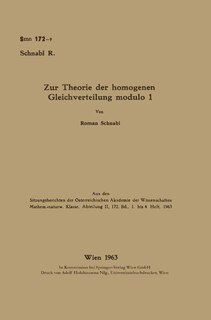 Couverture_Zur Theorie der homogenen Gleichverteilung modulo 1
