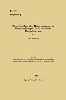 Front cover_Zum Problem der Begegnungssterne Untersuchungen an 11 visuellen Doppelsternen