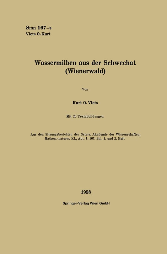 Front cover_Wassermilben aus der Schwechat (Wienerwald)