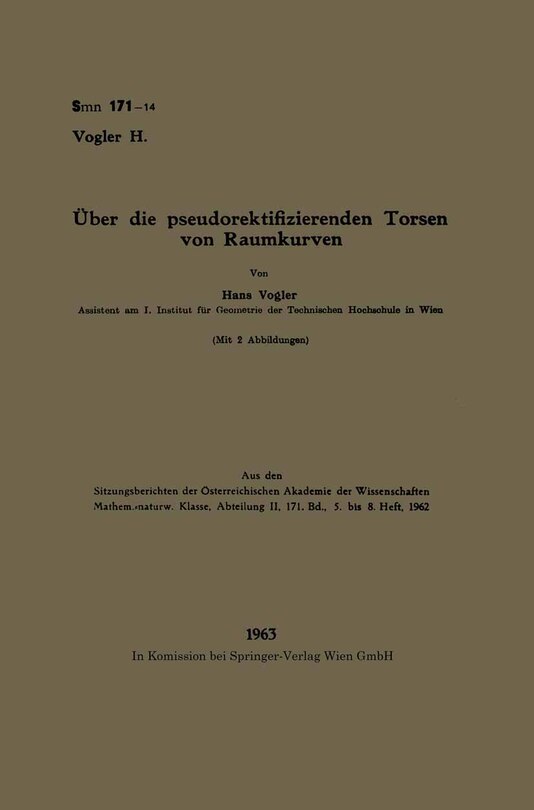 Couverture_Über die pseudorektifizierenden Torsen von Raumkurven
