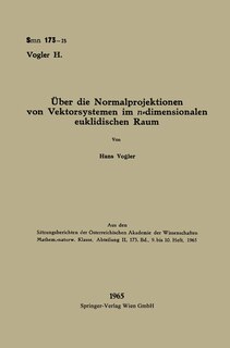 Couverture_Über die Normalprojektionen von Vektorsystemen im n-dimensionalen euklidischen Raum