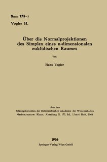 Front cover_Über die Normalprojektionen des Simplex eines n-dimensionalen euklidischen Raumes