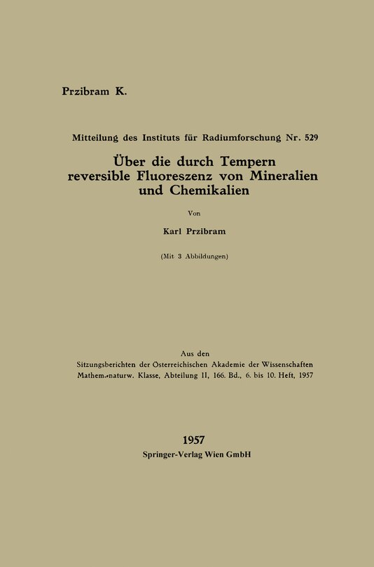 Front cover_Über die durch Tempern reversible Fluoreszenz von Mineralien und Chemikalien