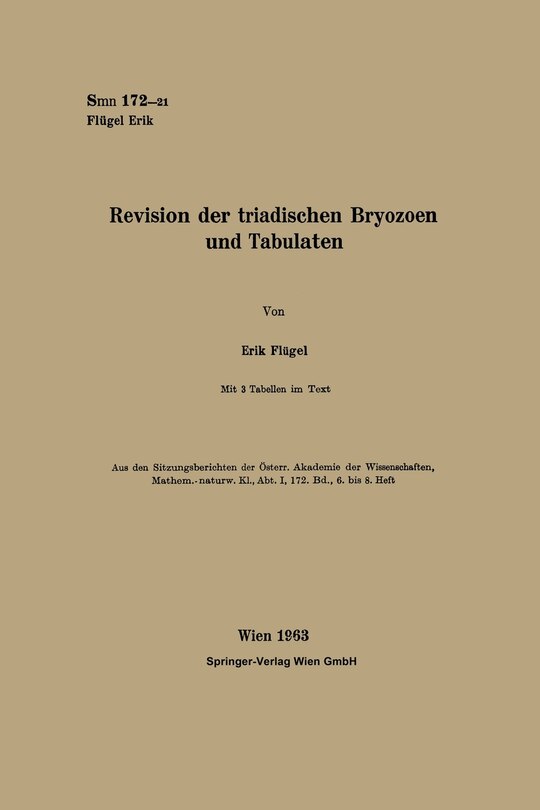 Couverture_Revision der triadischen Bryozoen und Tabulaten