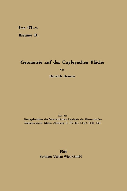Front cover_Geometrie auf der Cayleyschen Fläche