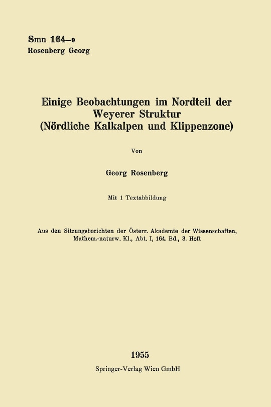 Couverture_Einige Beobachtungen im Nordteil der Weyerer Struktur (Nördliche Kalkalpen und Klippenzone)