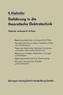 Front cover_Einführung in die theoretische Elektrotechnik