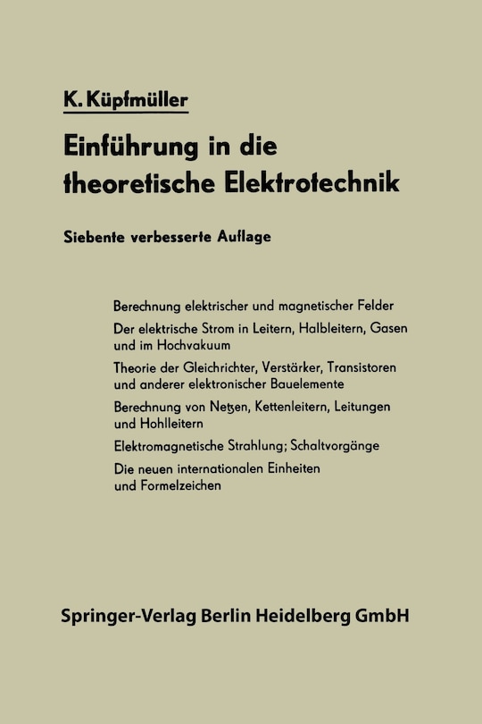 Front cover_Einführung in die theoretische Elektrotechnik