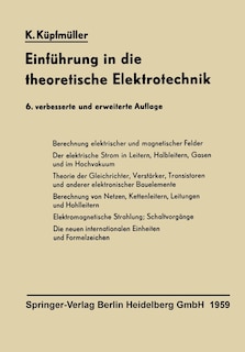 Front cover_Einführung in die theoretische Elektrotechnik