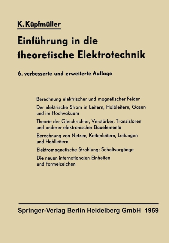 Front cover_Einführung in die theoretische Elektrotechnik