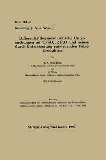 Front cover_Differentialthermoanalytische Untersuchungen an CaSO4 . 2H2O und seinen durch Entwässerung entstehenden Folgeprodukten