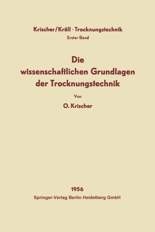 Front cover_Die wissenschaftlichen Grundlagen der Trocknungstechnik