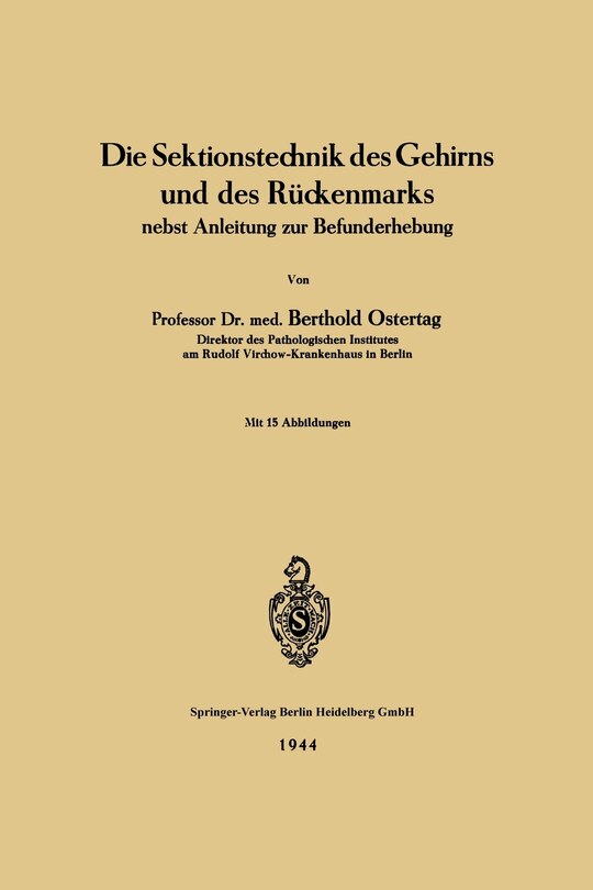 Front cover_Die Sektionstechnik des Gehirns und des Rückenmarks
