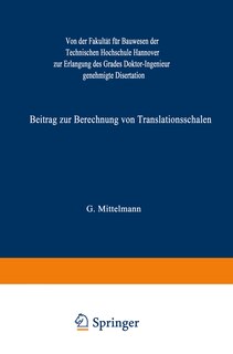 Front cover_Beitrag zur Berechnung von Translationsschalen