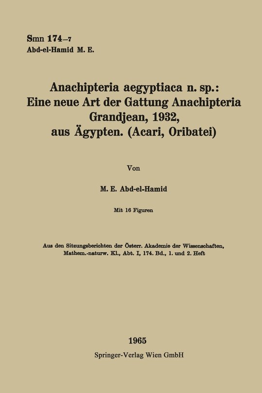 Front cover_Anachipteria aegyptiaca n. sp.