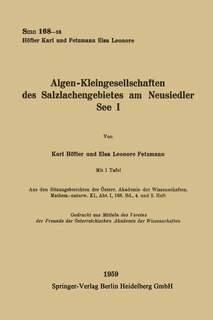 Couverture_Algen-Kleingesellschaften des Salzlachengebietes am Neusiedler See I