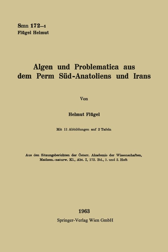 Front cover_Algen und Problematica aus dem Perm S&uuml;d-Anatoliens und Irans