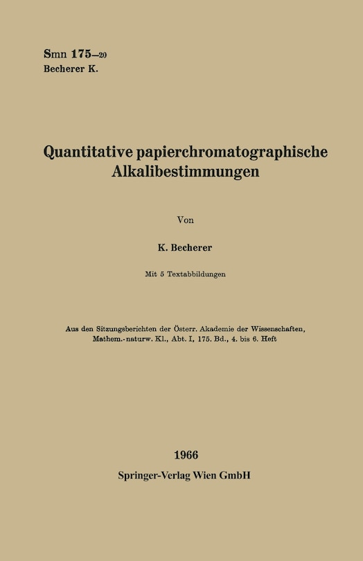 Couverture_Quantitative papierchromatographische Alkalibestimmungen