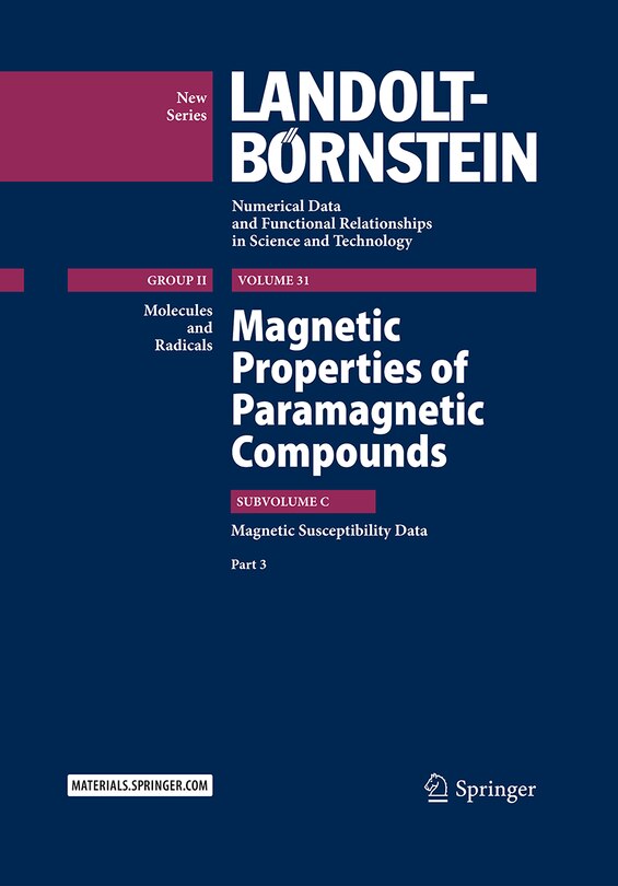 Front cover_Magnetic Properties of Paramagnetic Compounds