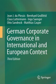 Couverture_German Corporate Governance In International And European Context