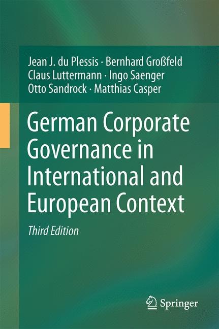 Couverture_German Corporate Governance In International And European Context