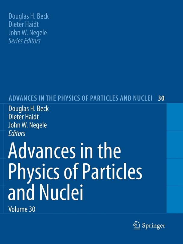 Couverture_Advances In The Physics Of Particles And Nuclei Volume 30
