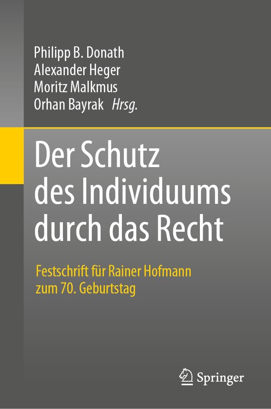 Front cover_Der Schutz Des Individuums Durch Das Recht