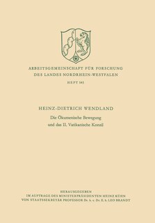Front cover_Die Ökumenische Bewegung und das II. Vatikanische Konzil
