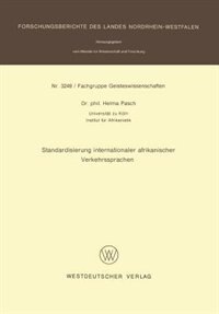 Front cover_Standardisierung internationaler afrikanischer Verkehrssprachen