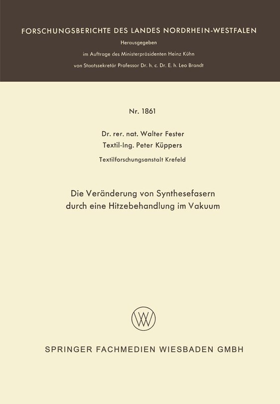 Front cover_Die Veränderung von Synthesefasern durch eine Hitzebehandlung im Vakuum