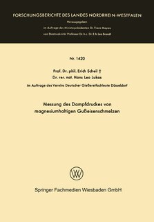 Couverture_Messung des Dampfdruckes von magnesiumhaltigen Gußeisenschmelzen