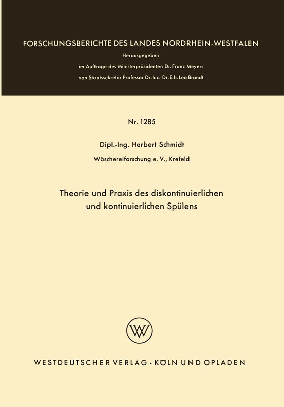 Front cover_Theorie und Praxis des diskontinuierlichen und kontinuierlichen Spülens