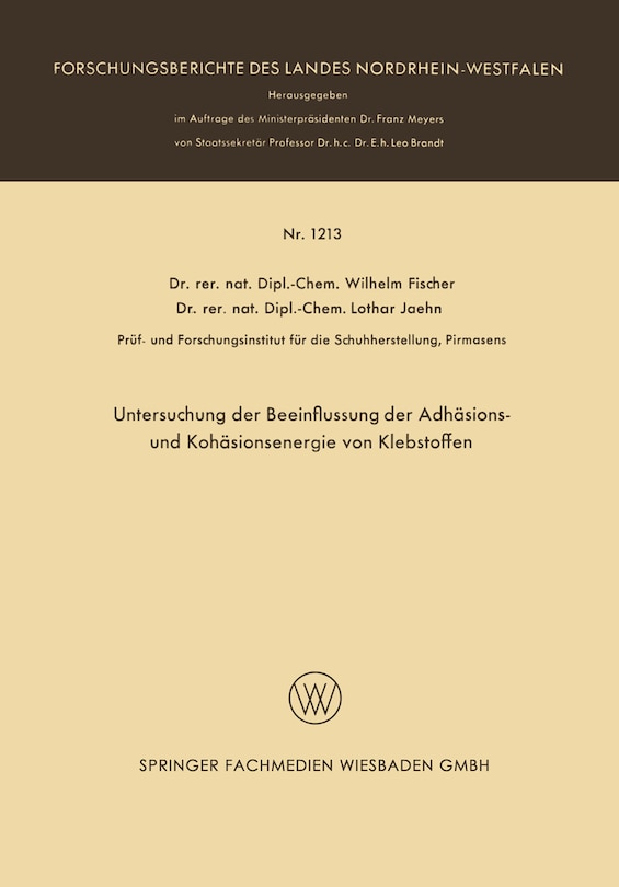 Front cover_Untersuchung der Beeinflussung der Adhäsions- und Kohäsionsenergie von Klebstoffen