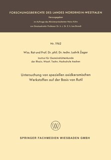 Front cover_Untersuchung von speziellen oxidkeramischen Werkstoffen auf der Basis von Rutil